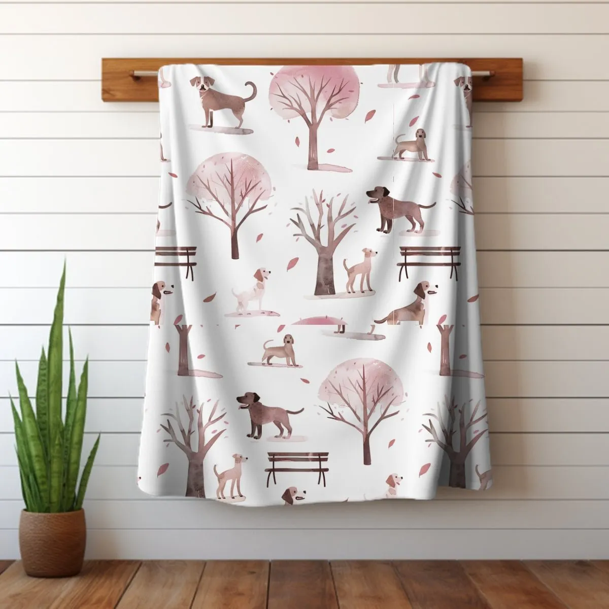 Dogs in the Park Throw Blanket