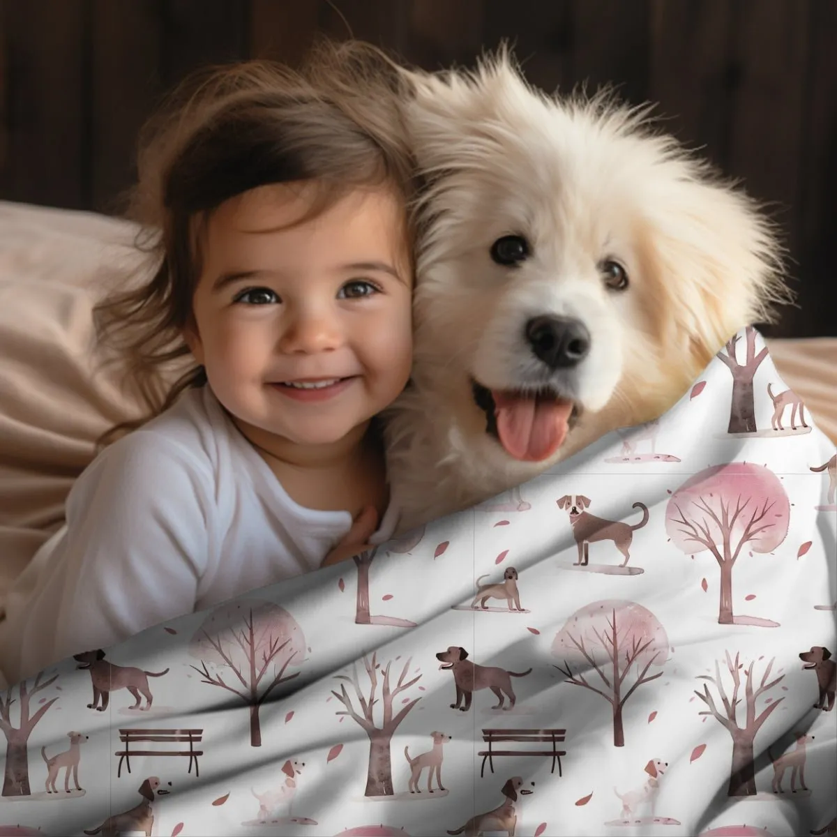 Dogs in the Park Throw Blanket
