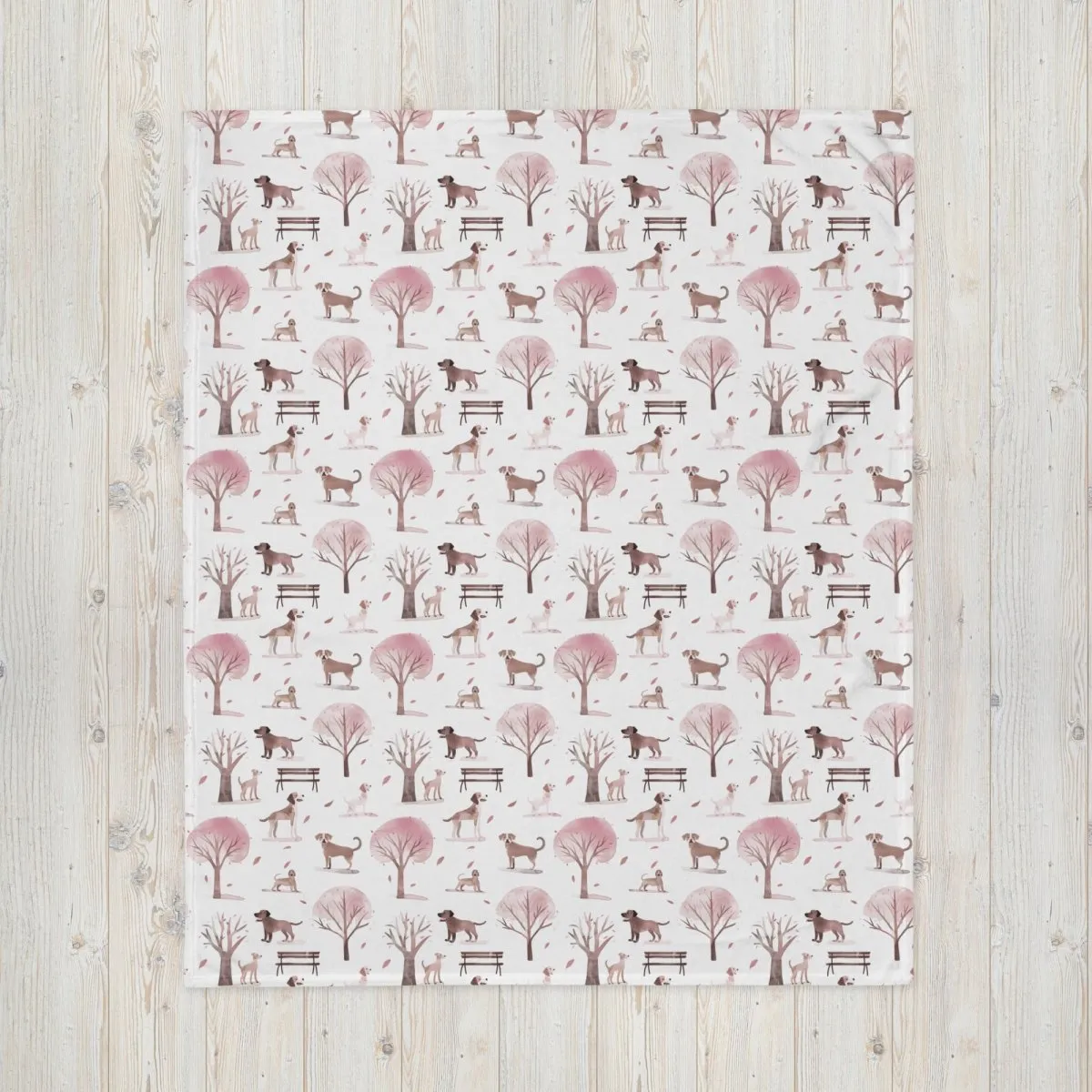 Dogs in the Park Throw Blanket