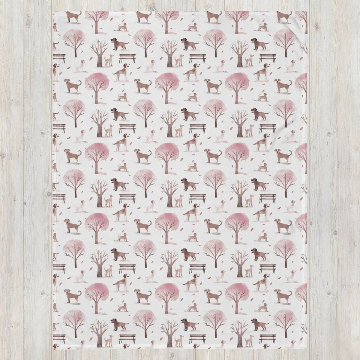 Dogs in the Park Throw Blanket