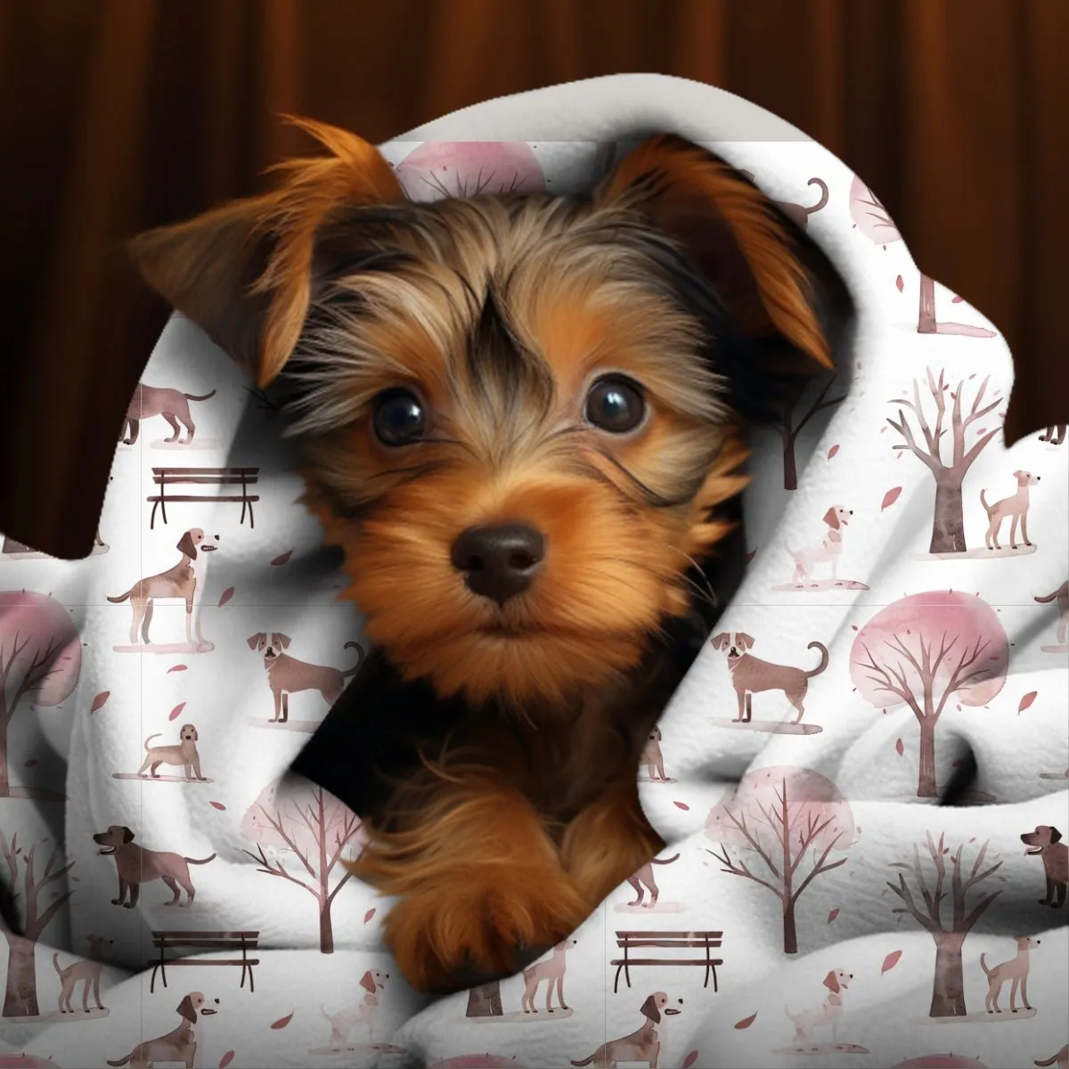 Dogs in the Park Throw Blanket