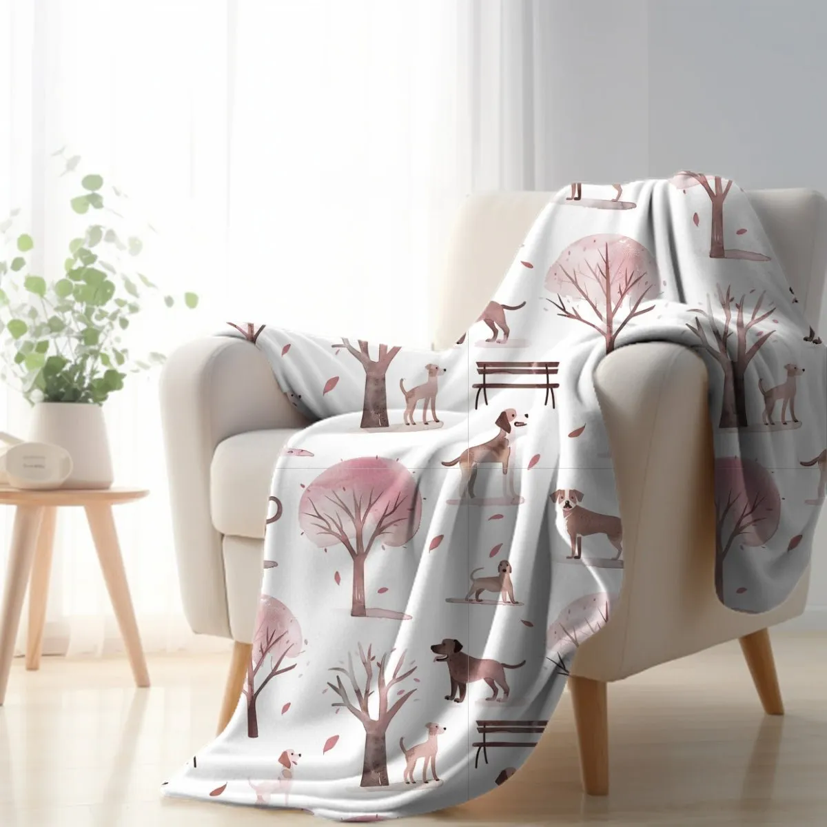 Dogs in the Park Throw Blanket