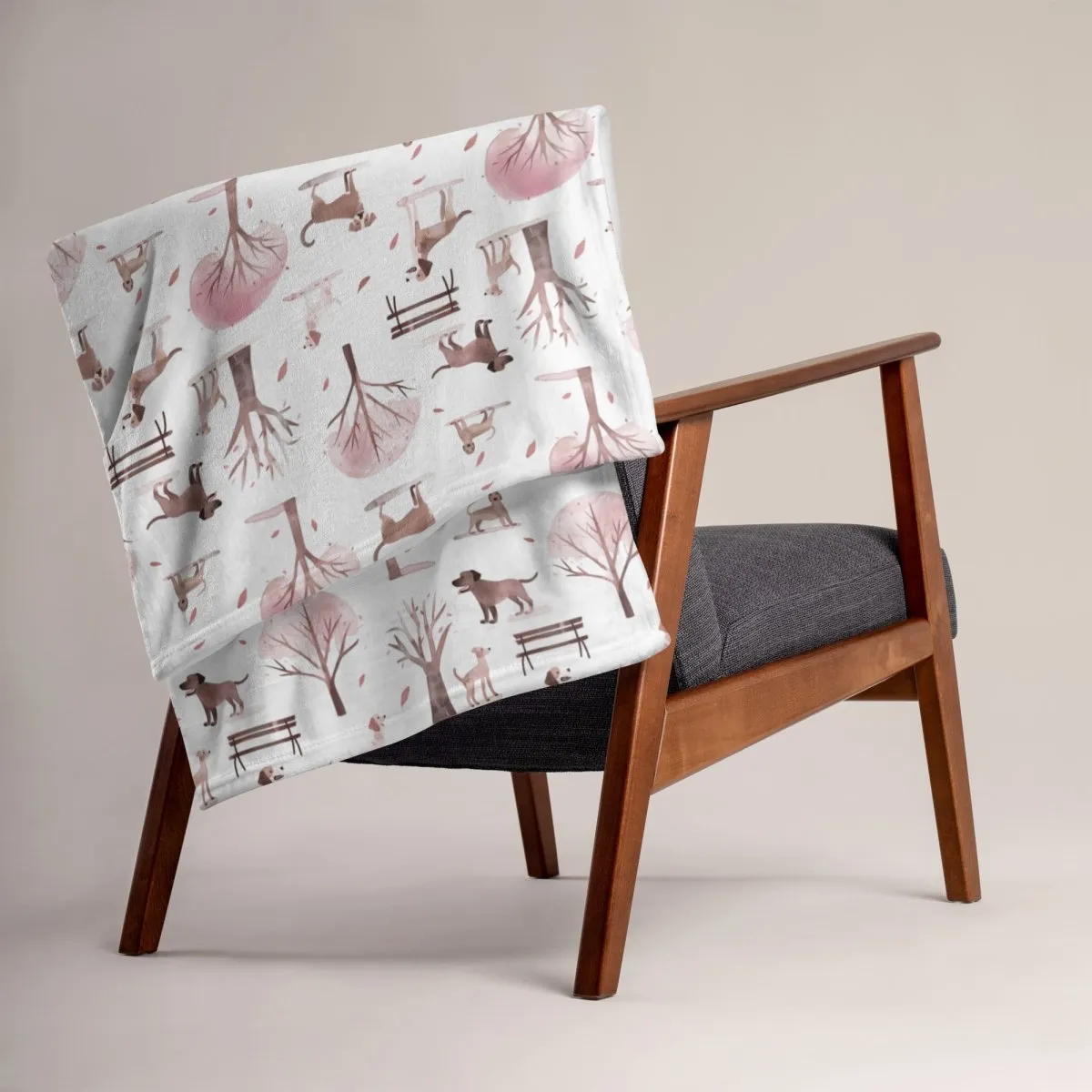 Dogs in the Park Throw Blanket