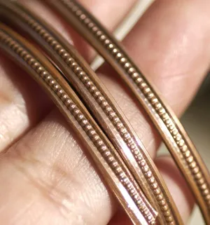 Dots w/ Border 3.8mm patterned ring wire, gallery wire, solid copper, raw brass, pure bronze