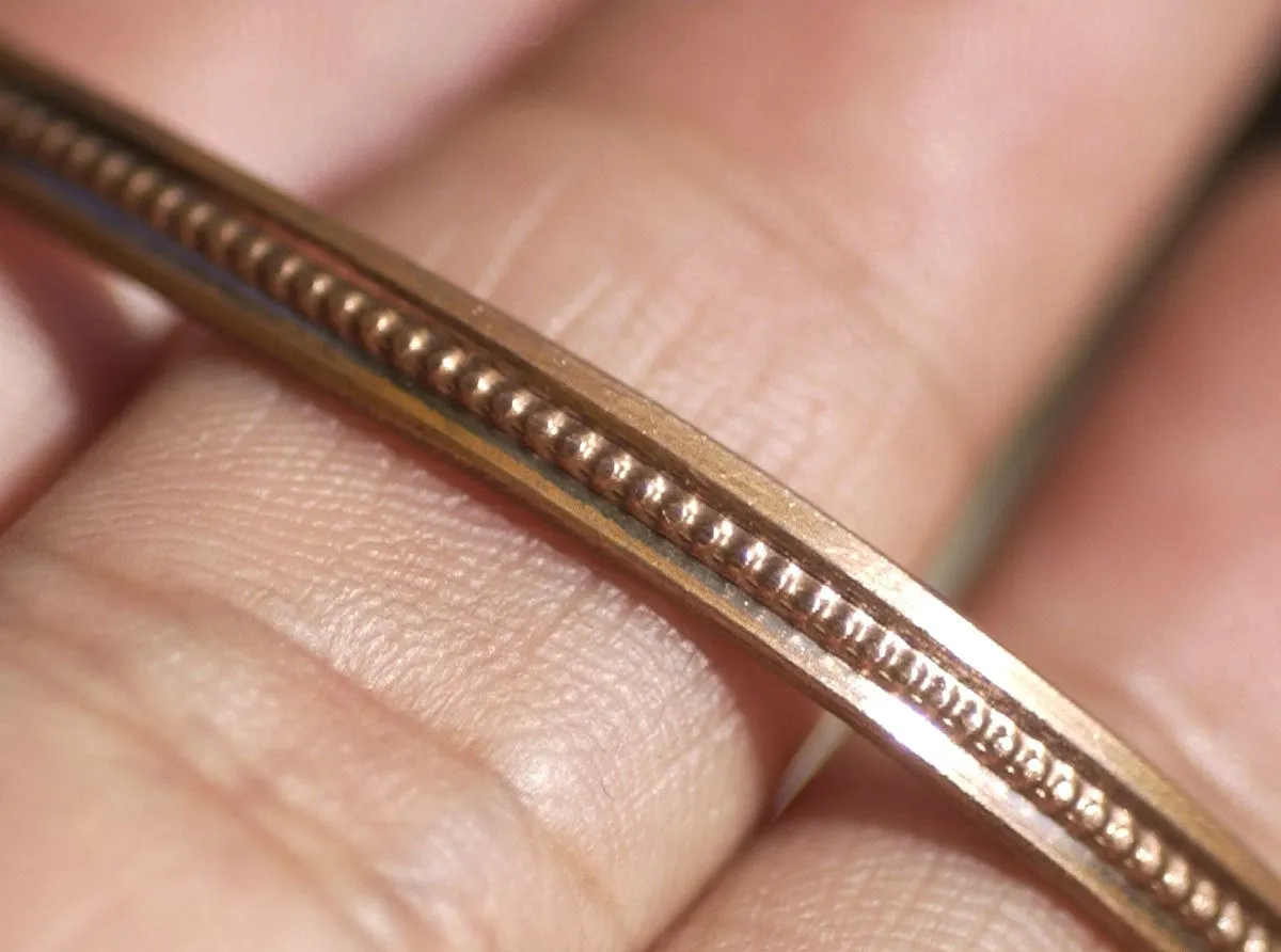 Dots w/ Border 3.8mm patterned ring wire, gallery wire, solid copper, raw brass, pure bronze