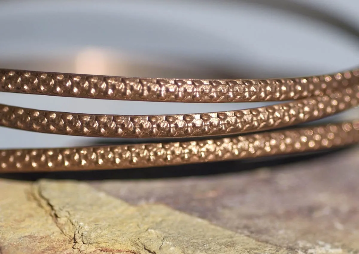 Double dot patterned wire 2.6mm gallery wire for making rings, solid copper, raw brass, pure bronze