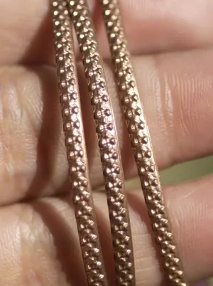 Double dot patterned wire 2.6mm gallery wire for making rings, solid copper, raw brass, pure bronze