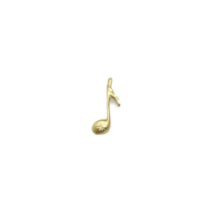 Eight Music Note Diamond Cut Pendant (14K)