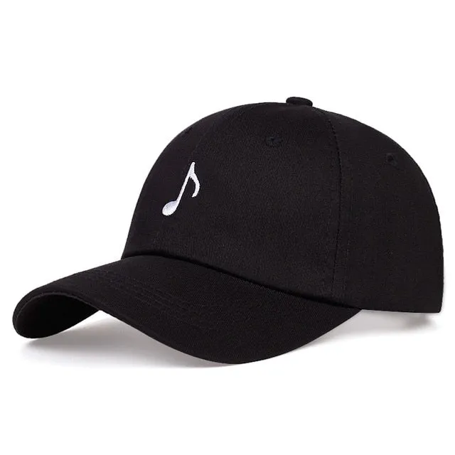 Eighth Note Baseball Cap Embroidered Adjustable Music Note Cap