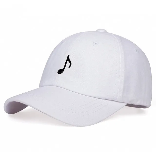 Eighth Note Baseball Cap Embroidered Adjustable Music Note Cap