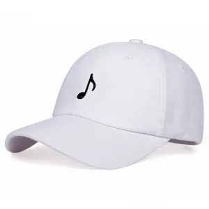 Eighth Note Baseball Cap Embroidered Adjustable Music Note Cap