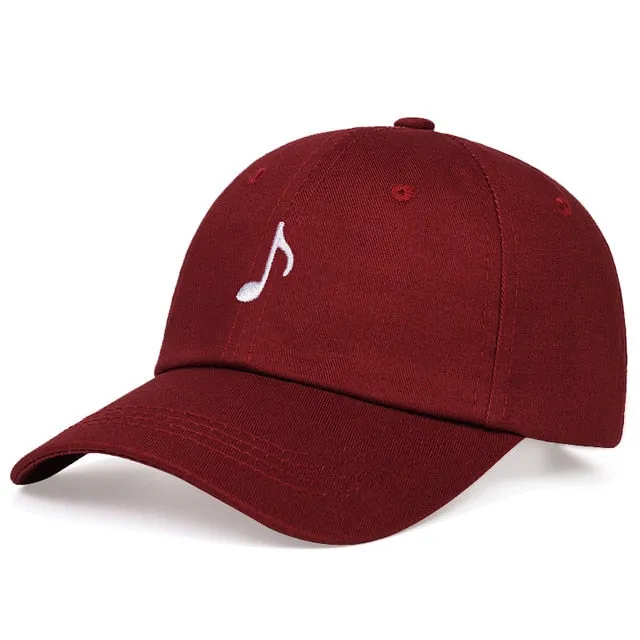 Eighth Note Baseball Cap Embroidered Adjustable Music Note Cap