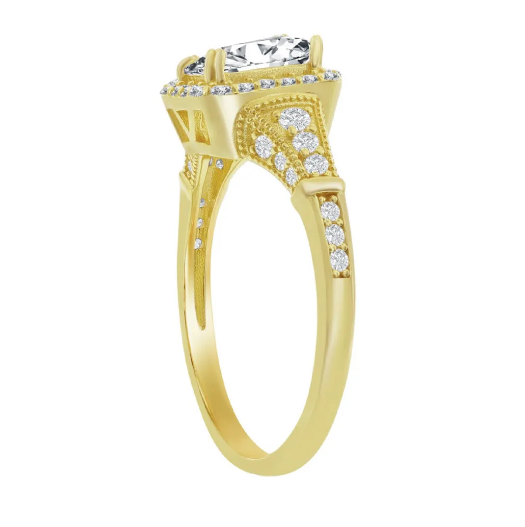 Emerald-Cut Vintage Inspired Ring