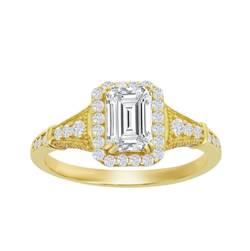 Emerald-Cut Vintage Inspired Ring