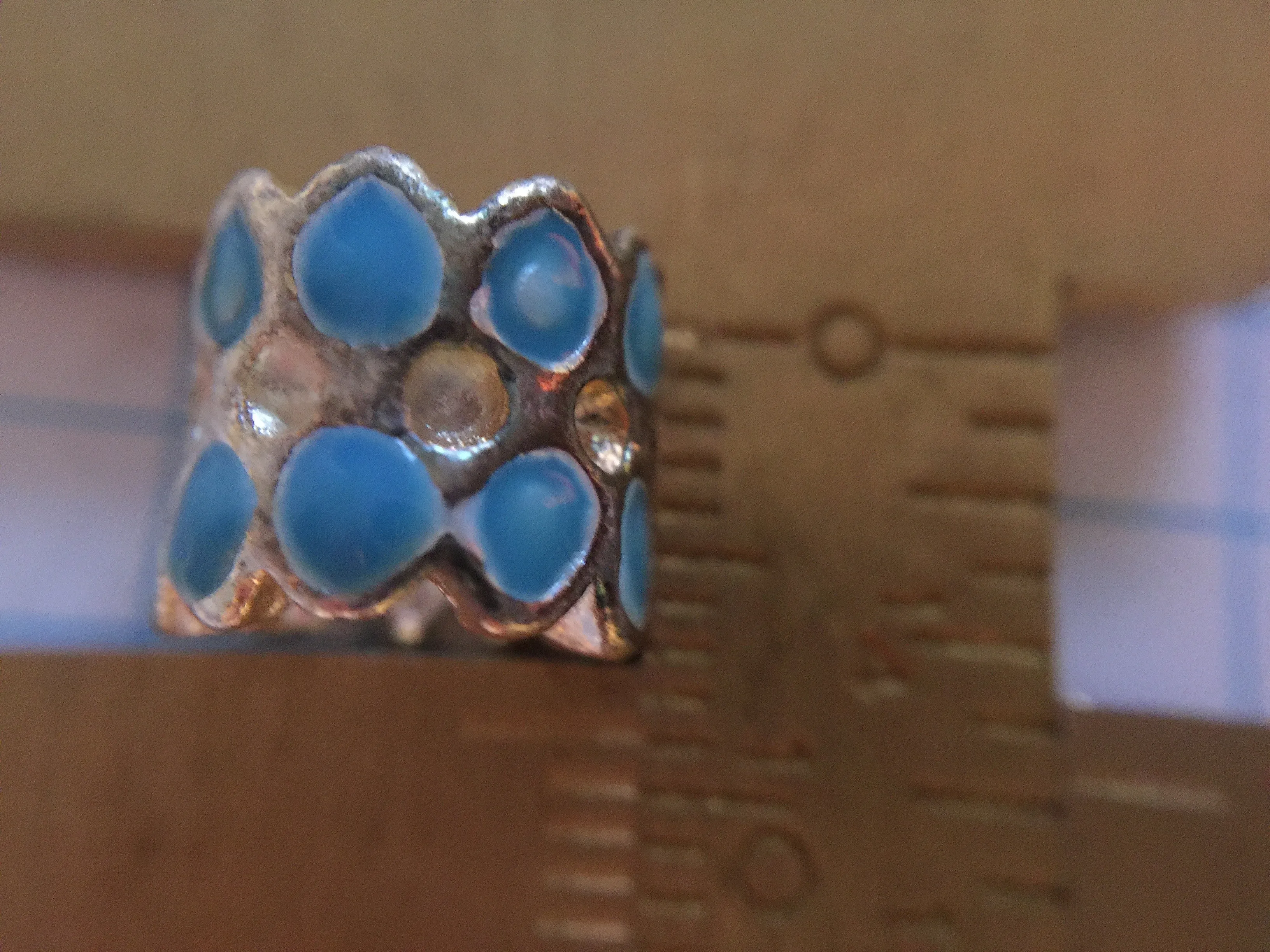 Enamel European Spacer Bead/Charm - Flanged Crystal Enamel