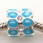Enamel European Spacer Bead/Charm - Flanged Crystal Enamel