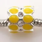 Enamel European Spacer Bead/Charm - Flanged Crystal Enamel