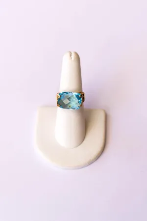 Faceted Blue Topaz Ring