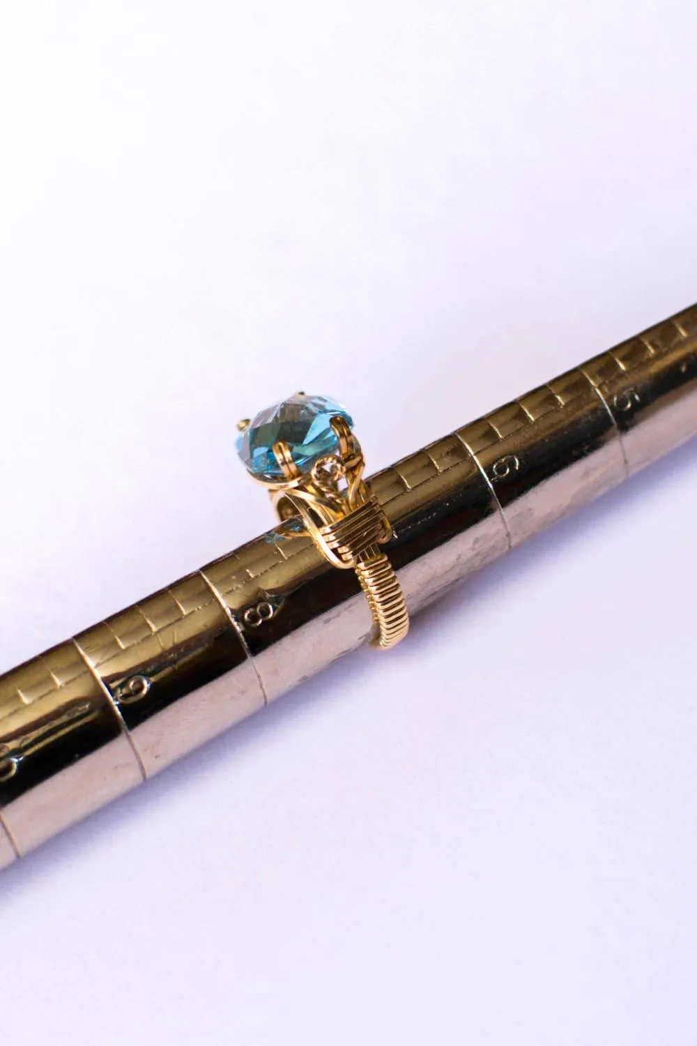 Faceted Blue Topaz Ring