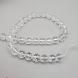 Faceted Round Quartz Bead Strand (10mm)