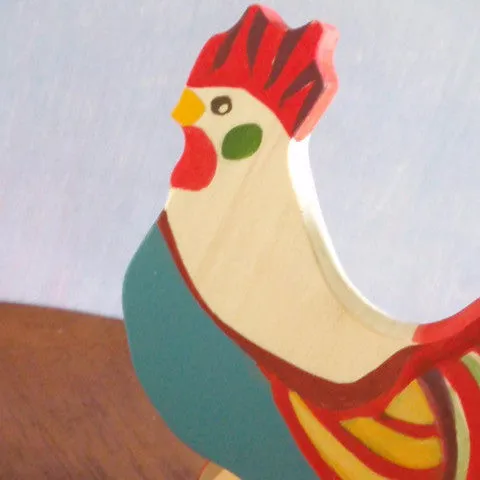 fanciful rooster push toy