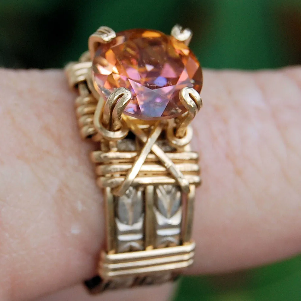 Fancy Band Prong Ring, Wire Wrap Jewelry Tutorial, Wire Wrap Ring Pattern
