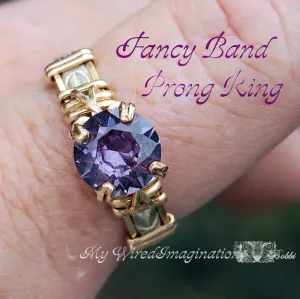 Fancy Band Prong Ring, Wire Wrap Jewelry Tutorial, Wire Wrap Ring Pattern