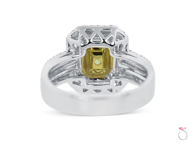 Fancy Intense Yellow Cushion Diamond Ring 1.40ctw in 18K