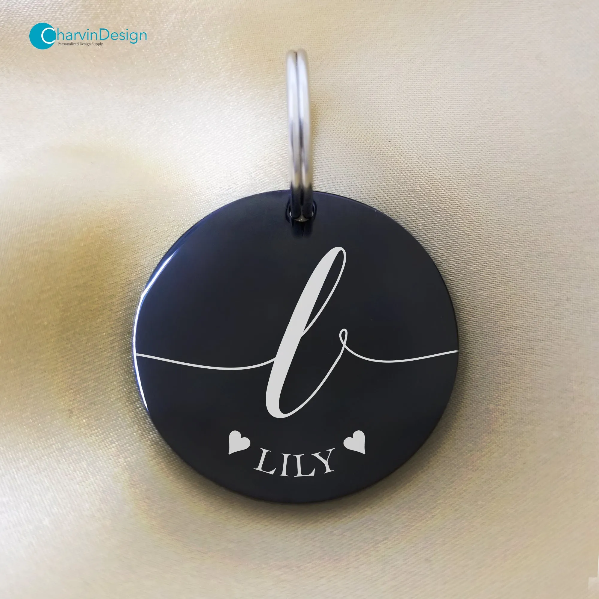 Fancy Lettering Initial Pet Tag