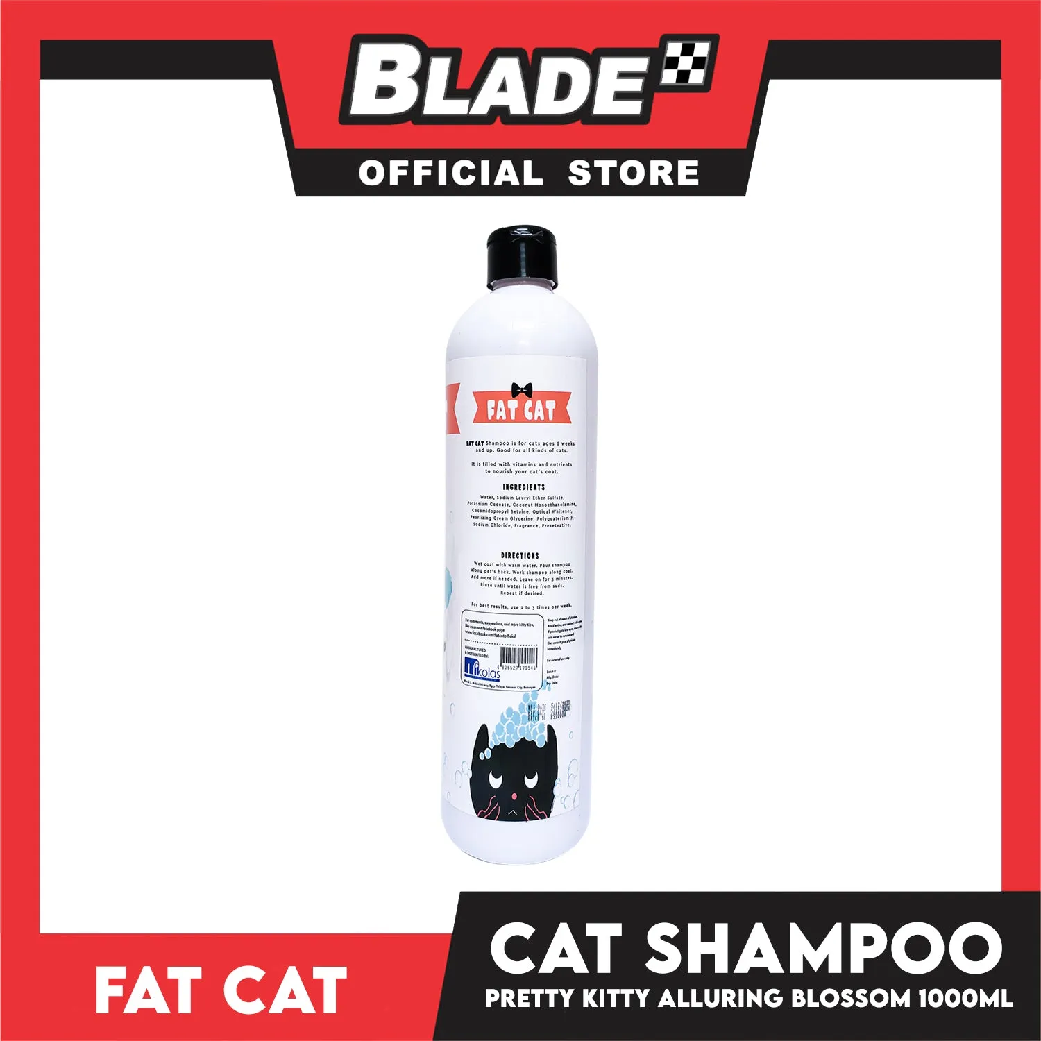 Fat Cat Shampoo Pretty Kitty Alluring Blossom 1000ml Cat Grooming