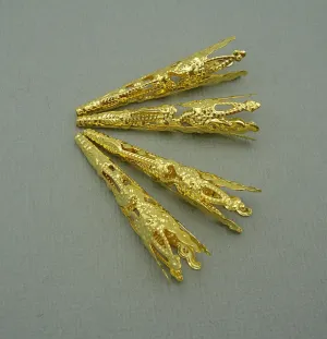 Filigree Long Cone Bead Caps