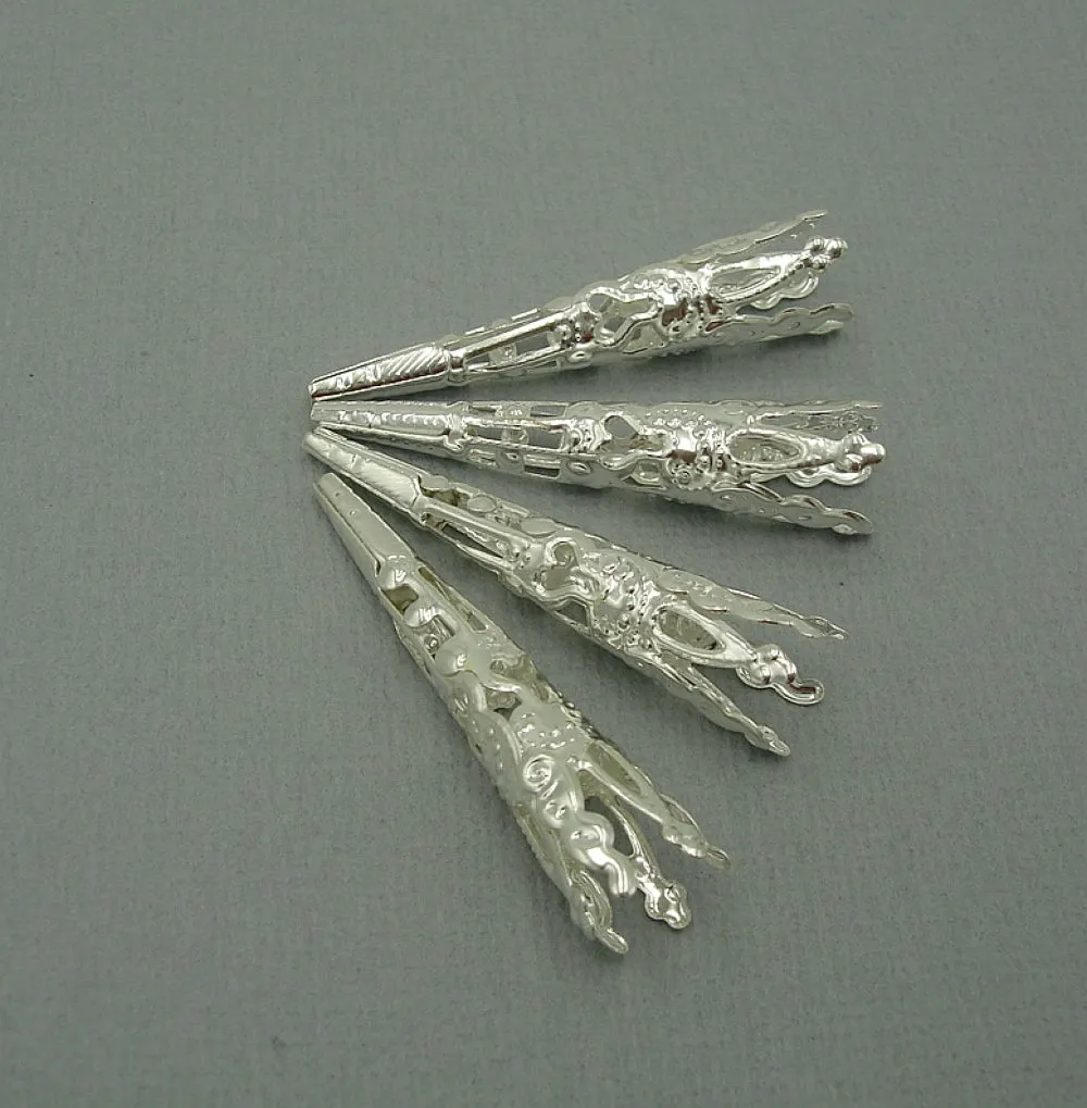 Filigree Long Cone Bead Caps