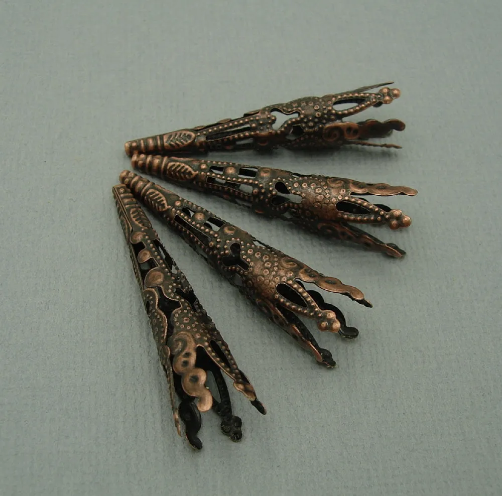 Filigree Long Cone Bead Caps