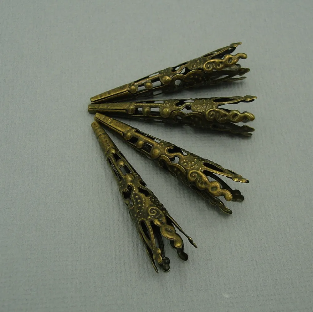 Filigree Long Cone Bead Caps