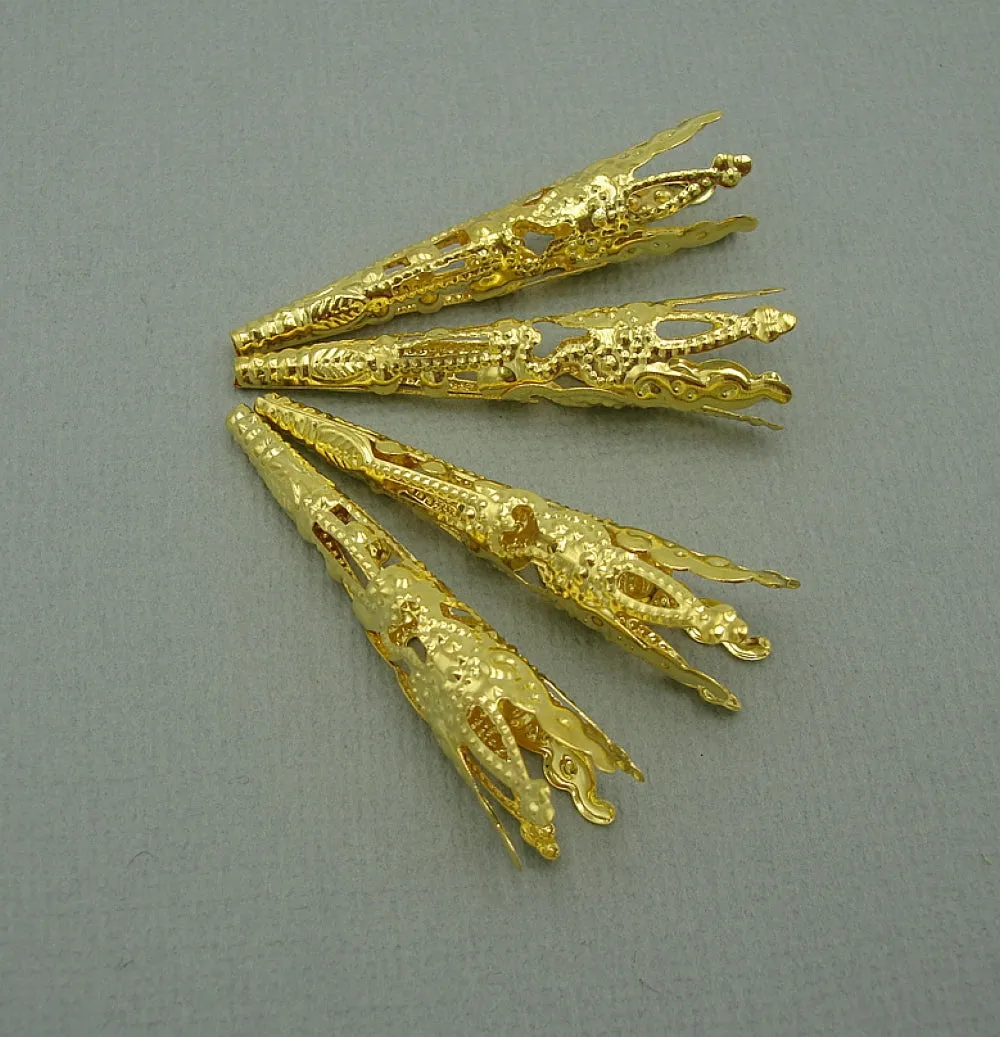 Filigree Long Cone Bead Caps