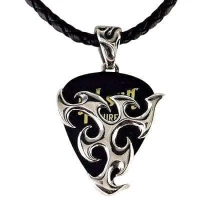 Flame Blade Tribal Sterling Silver Guitar Pick Holder Pendant