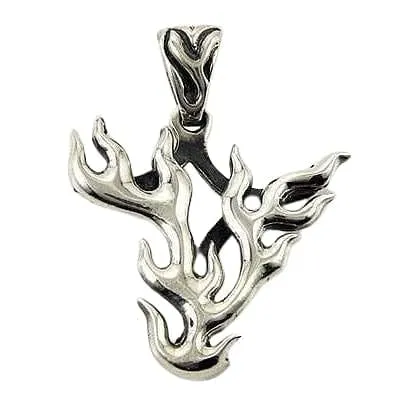 Flame Guitar Pick Holder Sterling Silver Pendant