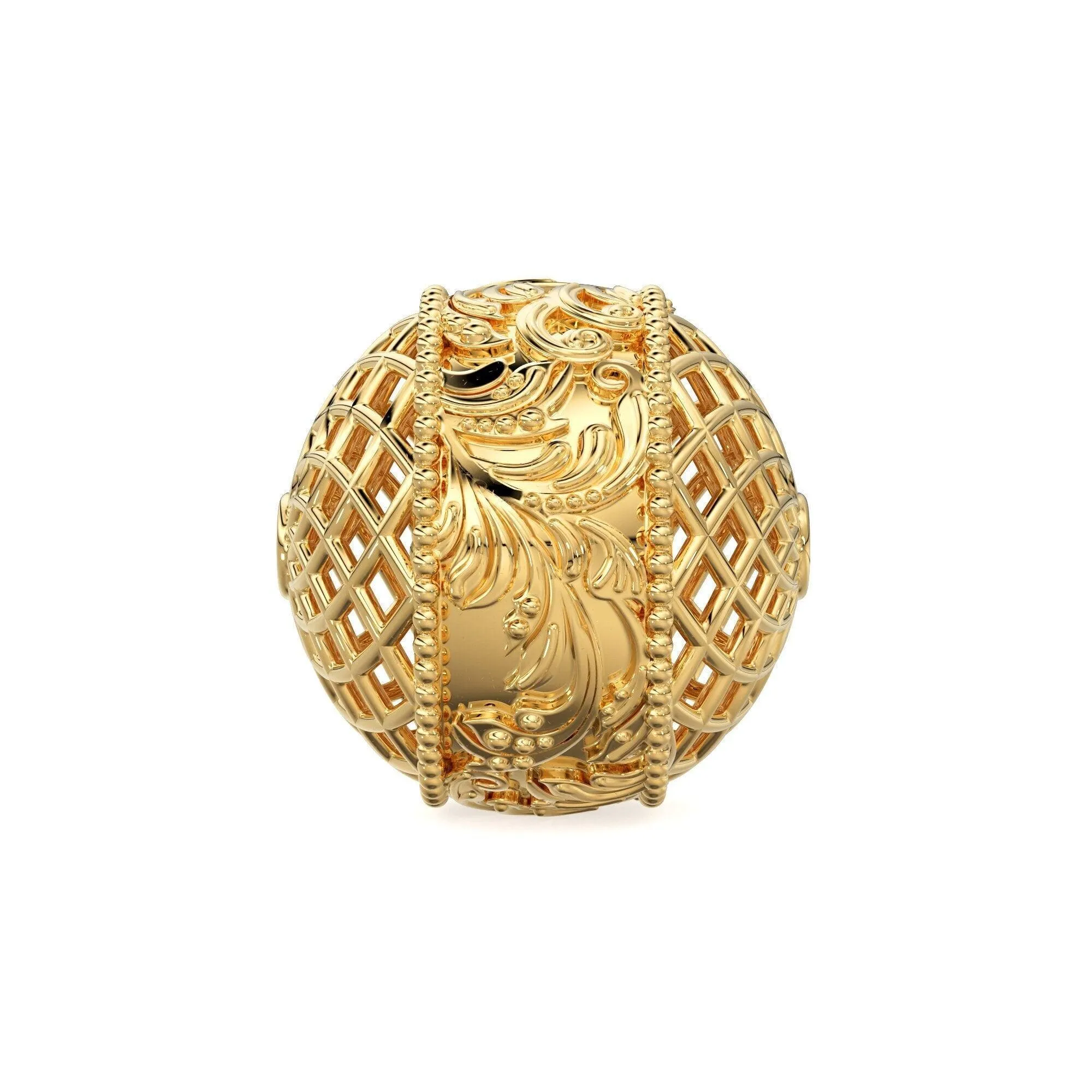 Floral Designer Solid Gold 14k 18k Handmade Gold Spacer Bead Jewelry Making Supply available in 7mm 9mm 12mm