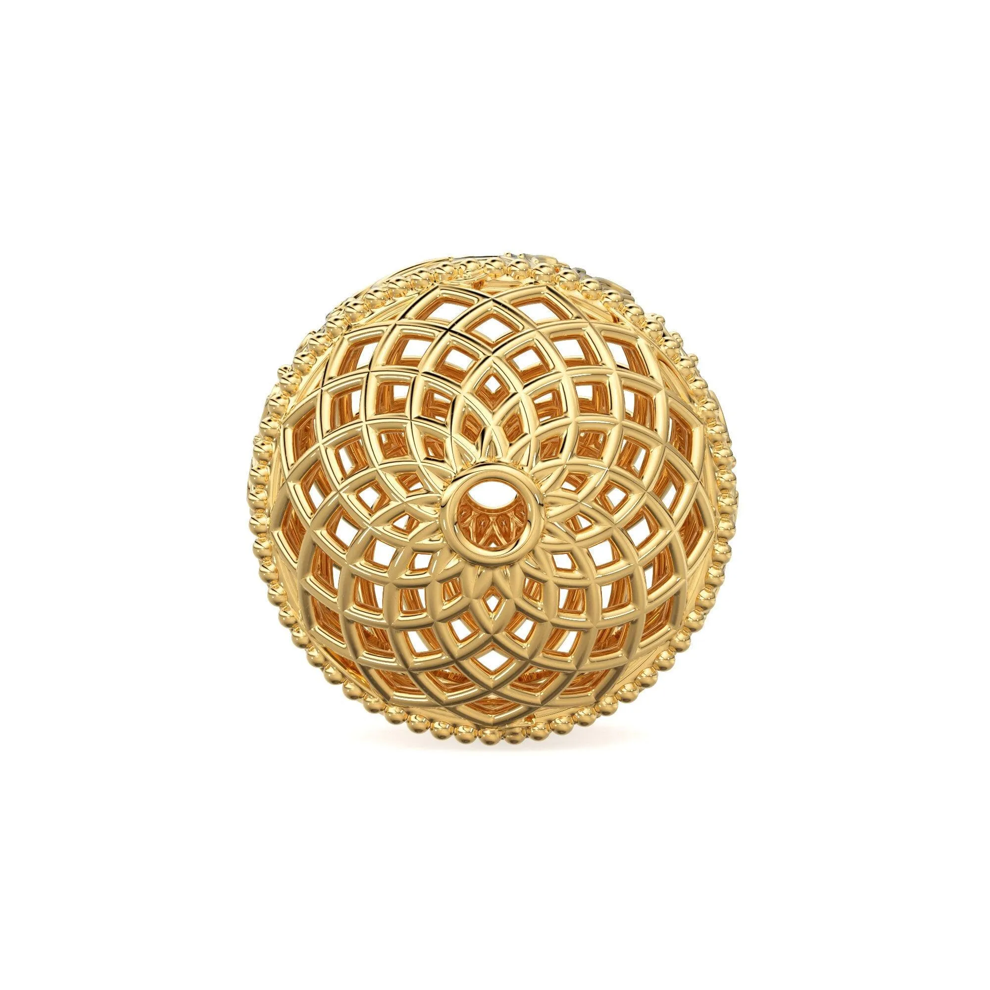 Floral Designer Solid Gold 14k 18k Handmade Gold Spacer Bead Jewelry Making Supply available in 7mm 9mm 12mm