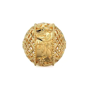 Floral Designer Solid Gold 14k 18k Handmade Gold Spacer Bead Jewelry Making Supply available in 7mm 9mm 12mm