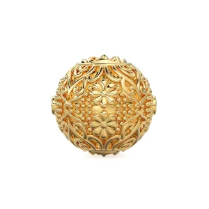 Floral Sturdy Heavy Solid Gold 14k 18k Handmade Gold Spacer Bead Jewelry Making Supply available in 12.50mm