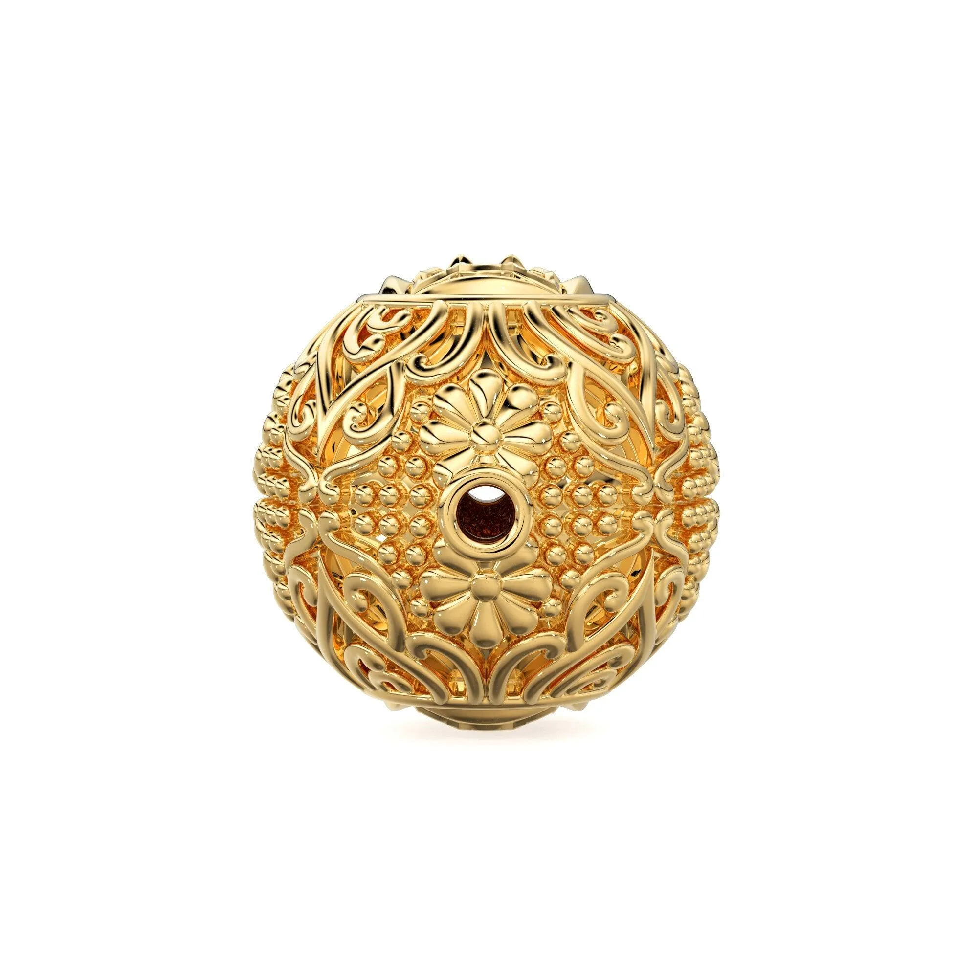 Floral Sturdy Heavy Solid Gold 14k 18k Handmade Gold Spacer Bead Jewelry Making Supply available in 12.50mm