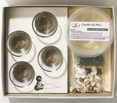 Gel Candlemaking Craft Kit | Instructions Gel Wax Glass Containers Wicks Pebbles Shells