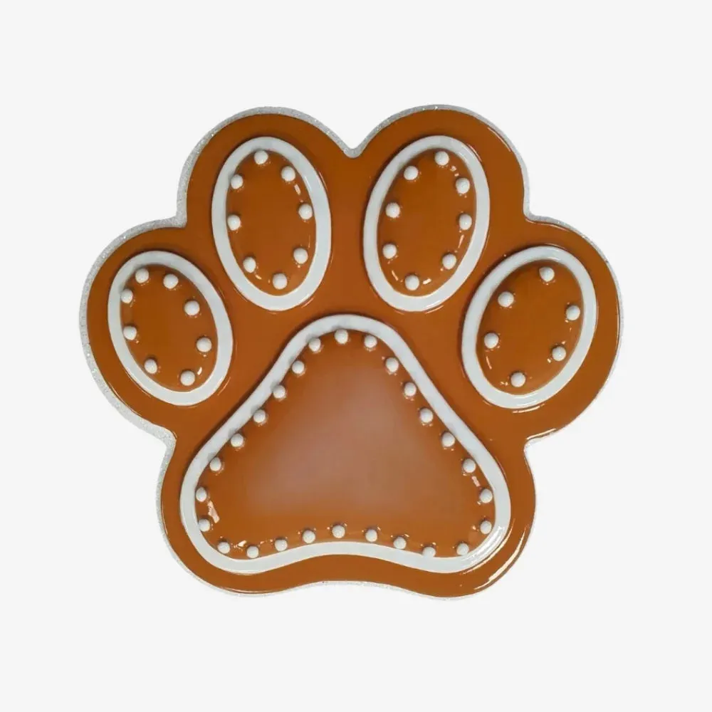 Gingerbread Paw Print Christmas Ornament