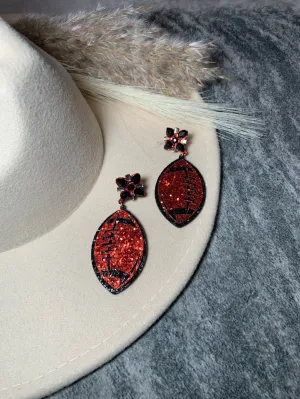 Glitter Football Earrings