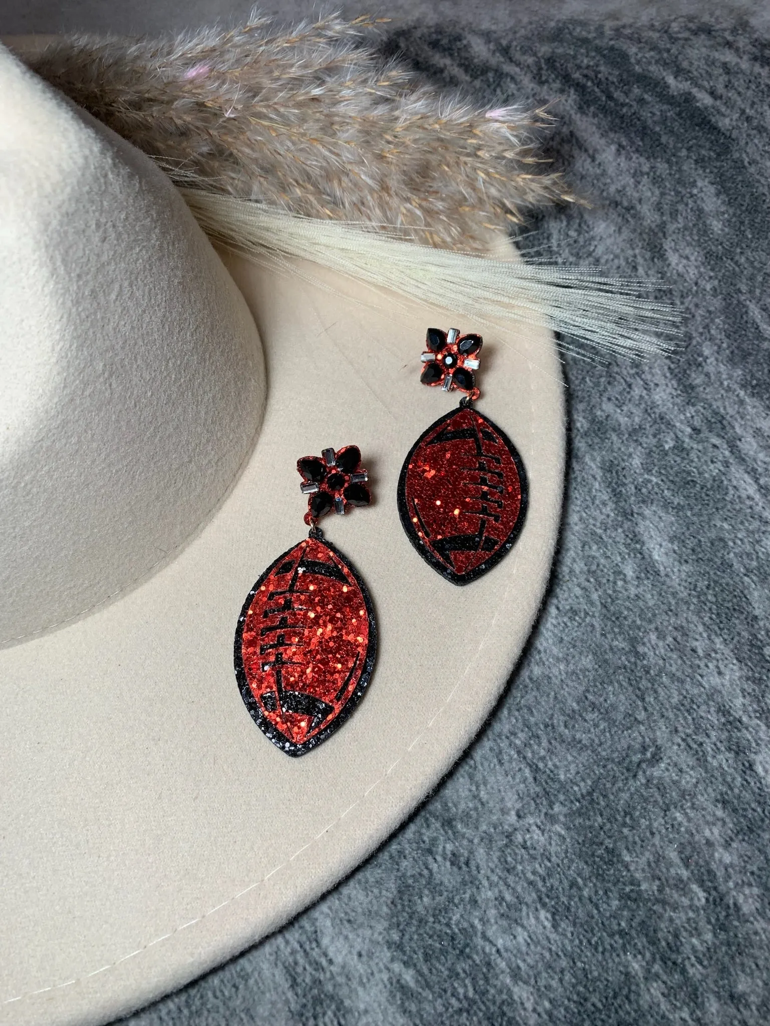Glitter Football Earrings