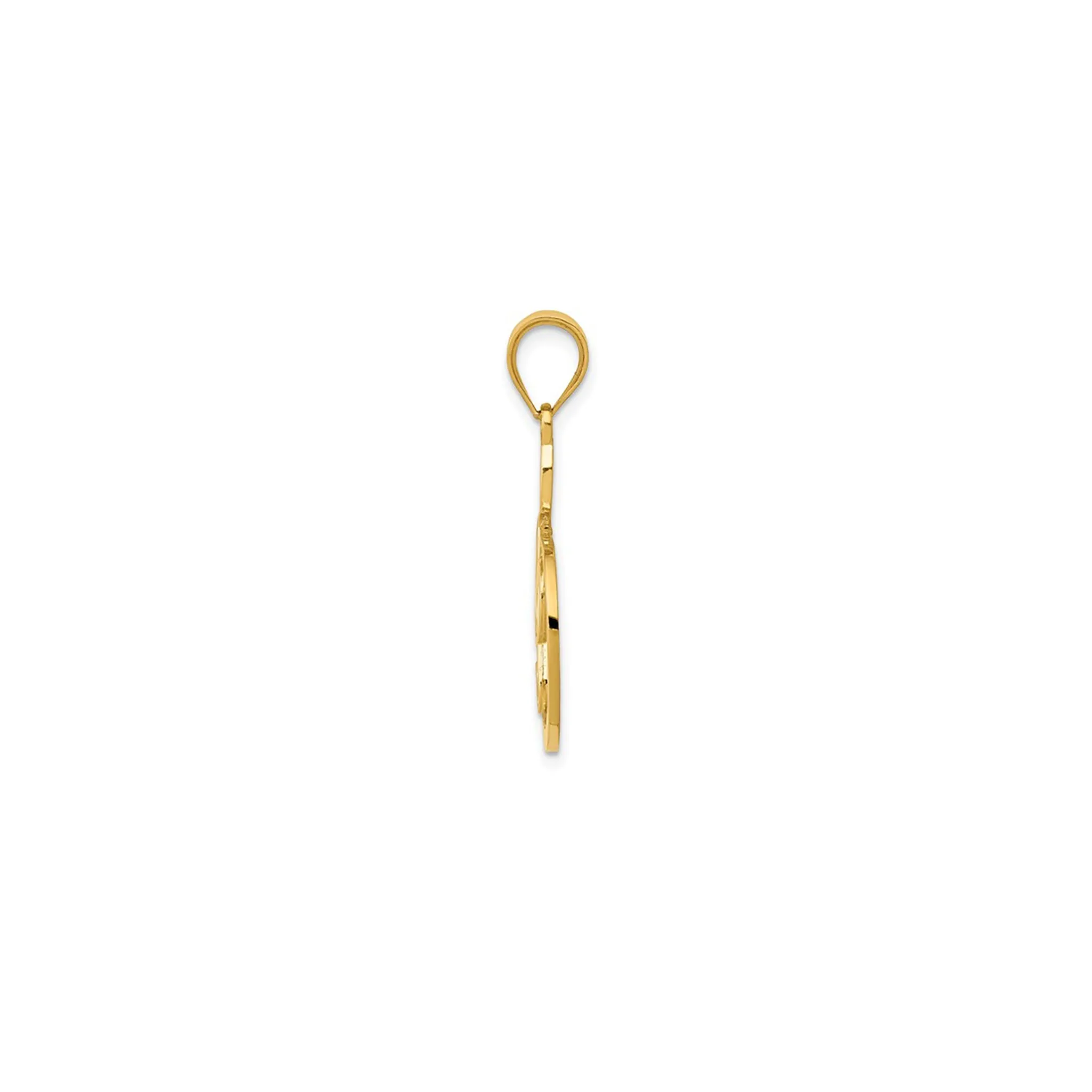 Glossy G-Clef Music Note Pendant (14K)