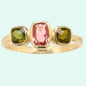 Gold jewelry from Israel ring gold 9 carats set with tourmalines | ring for woman