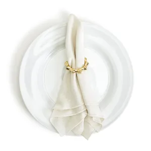 Golden Bamboo Napkin Rings, Set of 4