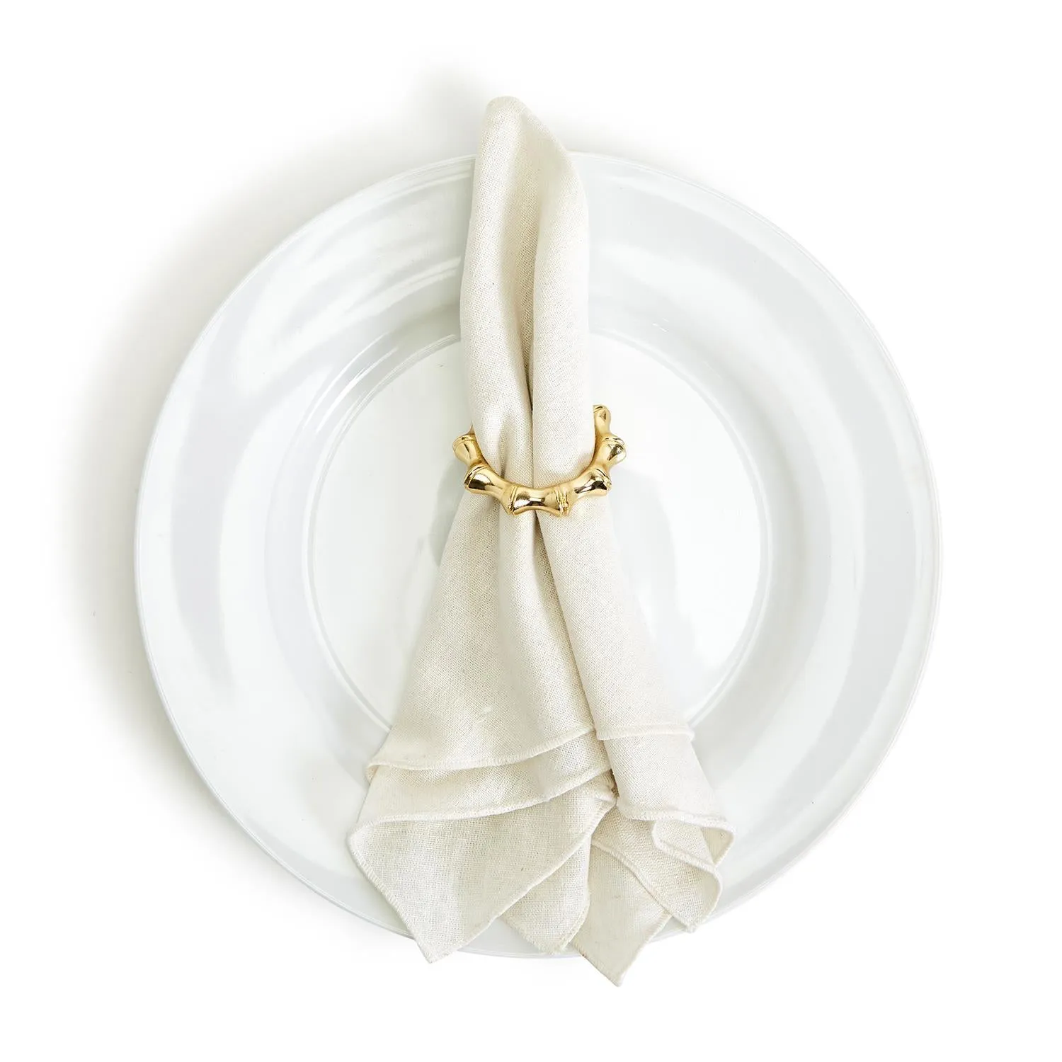 Golden Bamboo Napkin Rings, Set of 4